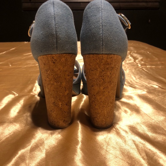 Brand new denim block heels size 10 - Picture 6 of 7